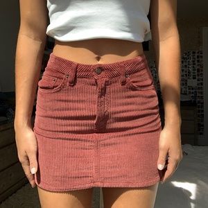 Reformation ‘Abbey’ corduroy mini skirt, Rust (bergundy), S